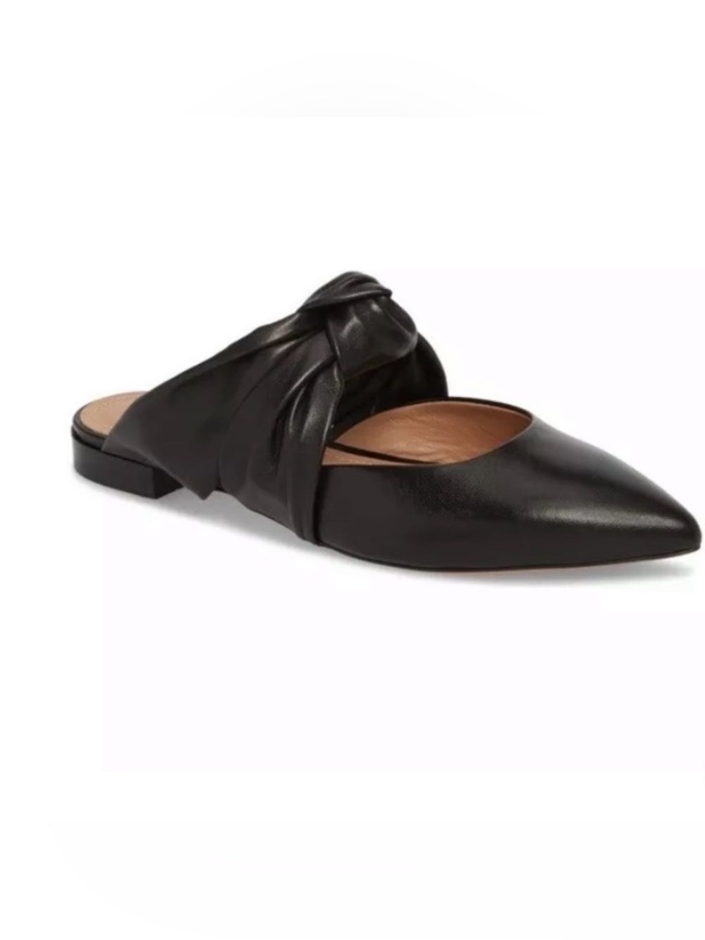 Lewit Black Leather Cara Mule, Size 38 (7.5)
